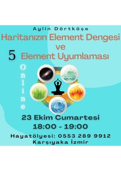 ONLİNE Haritanızın Element Dengesi ve 5 Element Uyumlaması Etkinlik Afişi