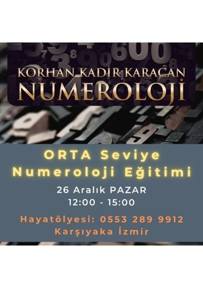 Orta Seviye Numeroloji Eğitimi Etkinlik Afişi