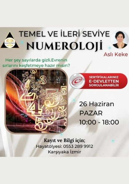 Temel ve İleri Seviye Numeroloji Eğitimi Etkinlik Afişi