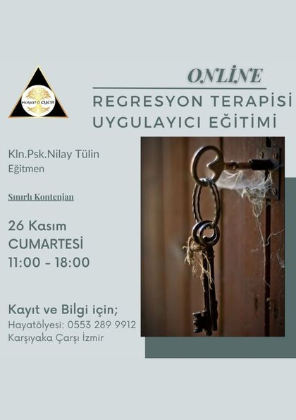 '' ONLİNE '' REGRESYON TERAPİSİ UYGULAYICI EĞİTİMİ Etkinlik Afişi