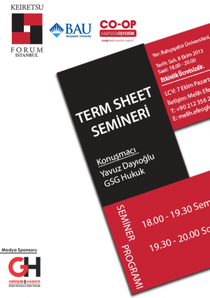 Keiretsu Forum İstanbul - Term Sheet Semineri Etkinlik Afişi