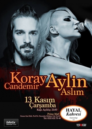 Aylin Aslım & Koray Candemir Gaziantep Konseri Etkinlik Afişi