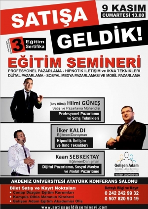 Satışa Geldik Eğitim Semineri 3 Sertifikalı - Antalya Etkinlik Afişi