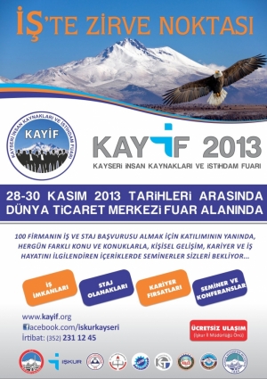 KAYİF 2013 - Kayseri İnsan Kaynakları ve İstihdam Fuarı Etkinlik Afişi