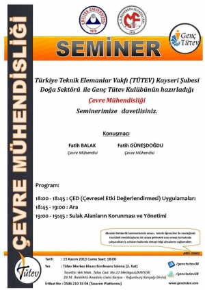 Genç Tütev- Çevre Mühendisliği Semineri Etkinlik Afişi