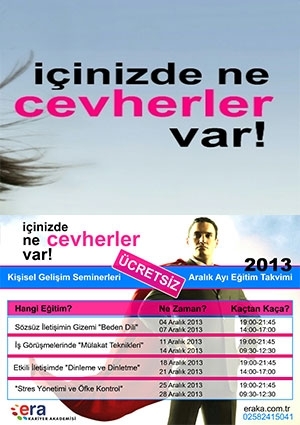 Ücretsiz Kişisel Gelişim Eğitimleri "İçinizde Ne Cevherler Var!!" Etkinlik Afişi