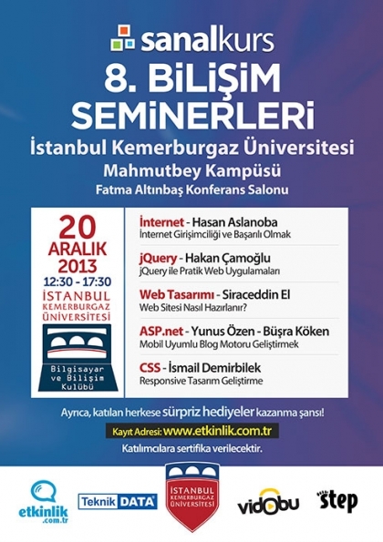 8. Sanalkurs Bilişim Seminerleri Etkinlik Afişi