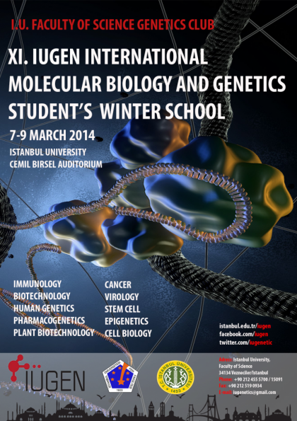 11. İÜGEN Uluslararası Katılımlı Moleküler Biyoloji ve Genetik Kış Okulu Etkinlik Afişi