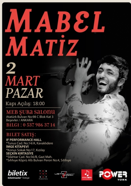 Mabel Matiz Ankara Konseri Etkinlik Afişi