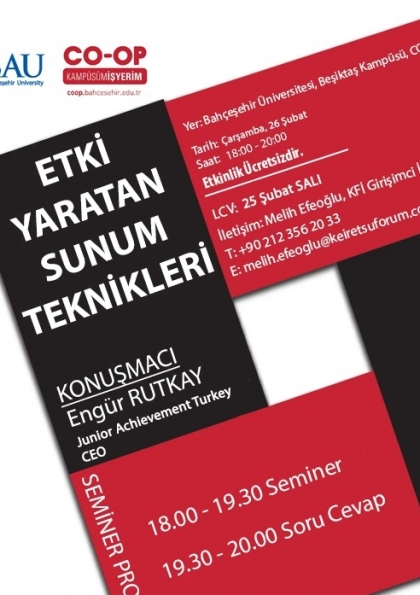 Etki Yaratan Sunum Teknikleri Semineri 2 Etkinlik Afişi