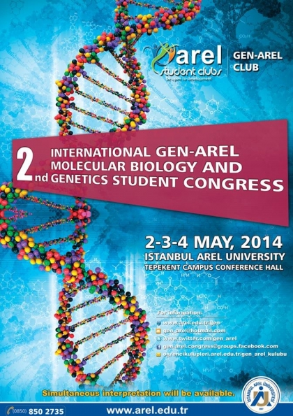 2.International Gen-Arel Molecular Biology And Genetics Student Congress Etkinlik Afişi