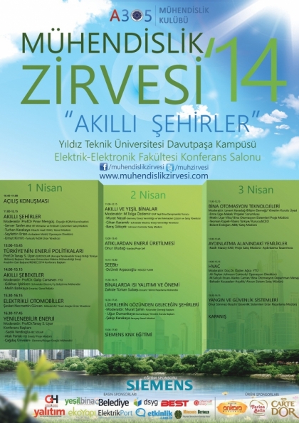 Mühendislik Zirvesi'14 - Akıllı Şehirler Etkinlik Afişi