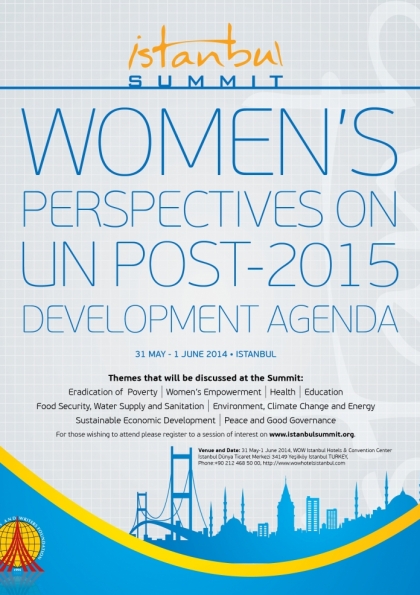 Istanbul Summit: Women's Perspectives on UN post 2015 Development Agenda Etkinlik Afişi