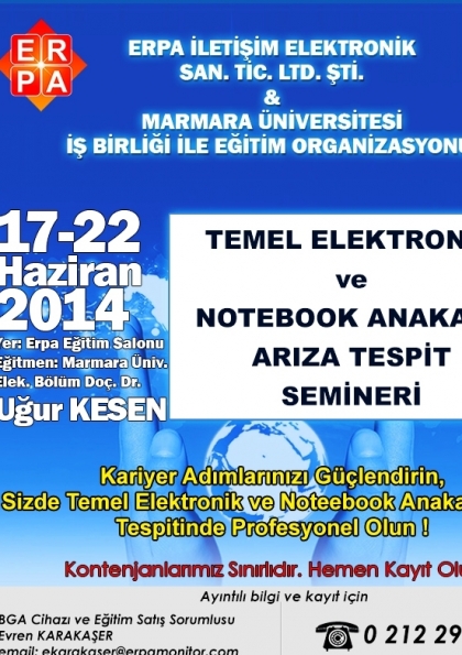 Temel Elektronik ve Notebook Arıza Tespit Semineri Etkinlik Afişi