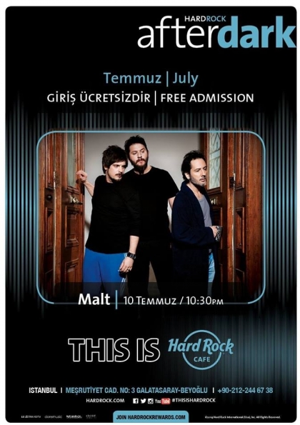 Malt Konseri - Hard Rock Cafe Istanbul Etkinlik Afişi